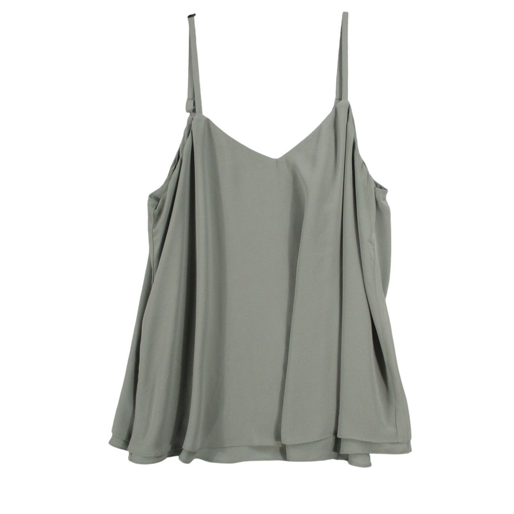 Torrid Blouse Aritzia Sage Green V-Neck Layered Chiffon Camisole Top XS